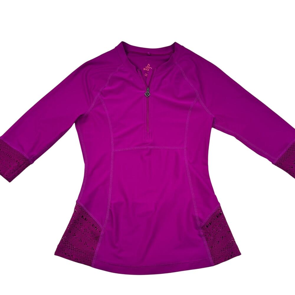 Prana Brigitte Sun Top #/4 Sleeves Sun Protection Zippered Top Women's Size XS